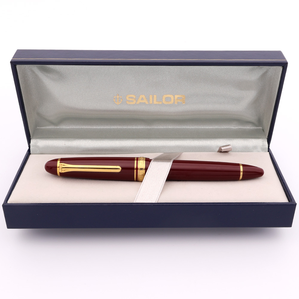 Sailor 1911L Fountain Pen - Large Size, Maroon w Gold Trim, Fine